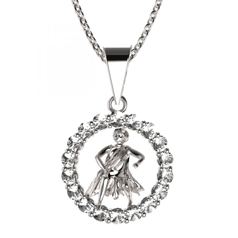 BeKid dětský zlatý přívěsek 044 vodnář Bílé zlato - 585 Diamant