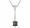 BG pendant square stone496-B - Metal: Silver 925 - rhodium, Stone: Garnet