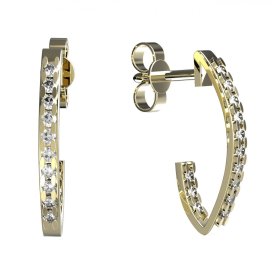 BG zlaté náušnice s diamanty 1362 Žluté zlato - 585 Diamant lab-grown