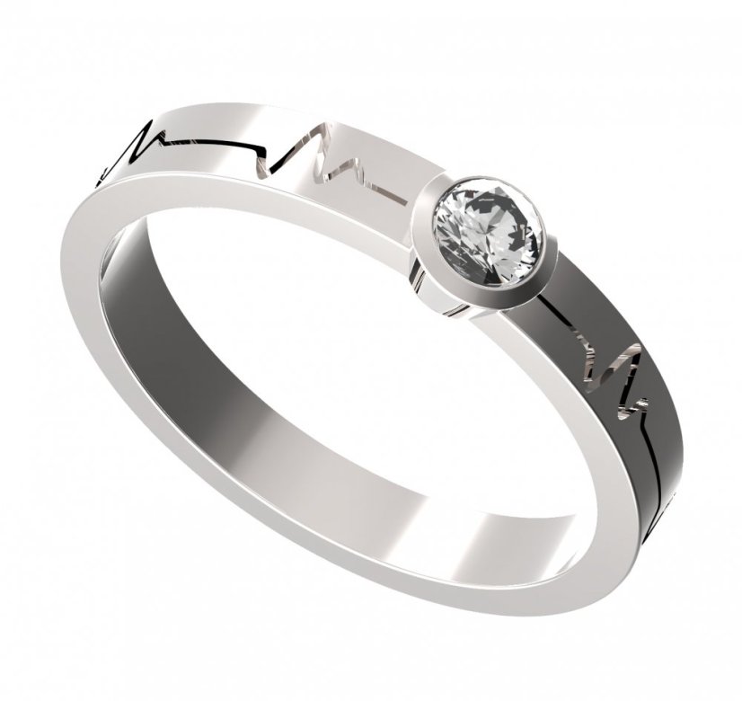 BG zlatý snubní prsten SN01/551 Bílé zlato - 585 Diamant