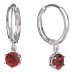 BeKid, Gold kids earrings -1295 - Switching on: Circles 15 mm, Metal: White gold 585, Stone: Red cubic zircon