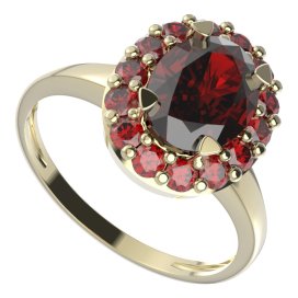 BG prstýnek 728 Stříbro 925 - pozlacené Granát