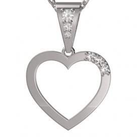 BG zlatý diamantový přívěšek srdíčko 1262 Bílé zlato - 585 Diamant lab-grown