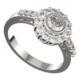 BG zlatý prstýnek 750 Bílé zlato - 585 Bílý kubický zirkon