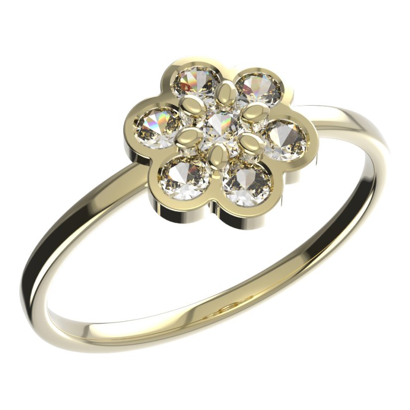 BeKid dětský prsten šestilístek 866 Žluté zlato - 585 Diamant