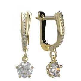 BG zlaté náušnice 875 Žluté zlato - 585 Diamant