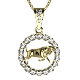 BG zlatý diamantový přívěšek Beran 044 Žluté zlato - 585 Diamant lab-grown