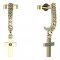 BeKid, Gold kids earrings -1105 - Switching on: Chain 9 cm, Metal: White gold 585, Stone: Green cubic zircon