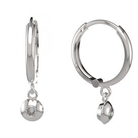 BG zlaté diamantové náušnice 732 Bílé zlato - 585 Diamant lab-grown