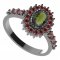 BG ring 244-Z oval - Metal: Silver 925 - rhodium, Stone: Garnet