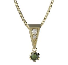 BG vltavín přívěšek 869 Žluté zlato - 585 Vltavín a diamant
