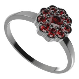 BG prsten kulatý 453-I Stříbro 925 - ruthenium (30-90dní) Granát