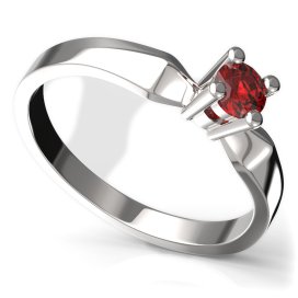 BG zlatý prstýnek 768 Bílé zlato - 585 Červený kubický zirkon