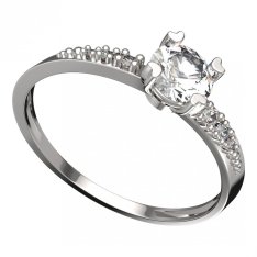 BG zlatý prstýnek 885 D Bílé zlato - 585 Diamant