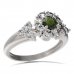 BG prsten s kulatým kamenem 497-U - Kov: Pozlacené stříbro 925, Kámen: Vltavín a granát