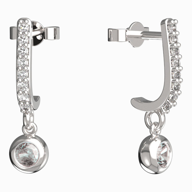 BeKid dětské náušnice 102 Bílé zlato - 585 Diamant