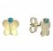 BeKid, Gold kids earrings -1280 - Switching on: Brizura 0-3 roky, Metal: Yellow gold 585, Stone: White cubic zircon