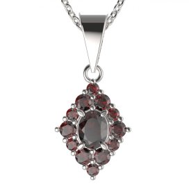 BG přívěs vsazeny kameny:granát  422 Stříbro 925 - rhodium Granát