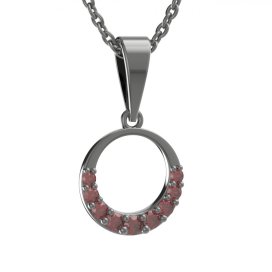 BG přívěs granátový kruh 1409 Stříbro 925 - ruthenium (30-90dní) Granát