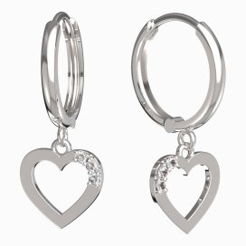 BeKid dívčí náušnice srdíčko 1257 Bílé zlato - 585 Diamant