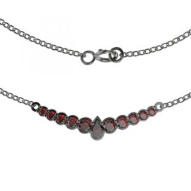 BG náhrdelník 342 Stříbro 925 - ruthenium (30-90dní) Granát
