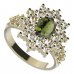 BG prsten 249-X oválného tvaru - Kov: Stříbro 925 - rhodium, Kámen: Vltavín a granát