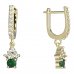 BeKid, Gold kids earrings -159 - Switching on: English, Metal: Yellow gold 585, Stone: Green cubic zircon