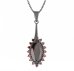 BG pendant oval 513-C - Metal: Silver 925 - rhodium, Stone: Garnet