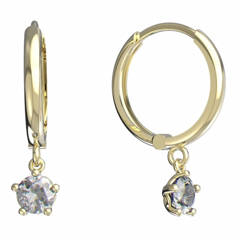 BeKid dětské náušnice 874 Žluté zlato - 585 Diamant