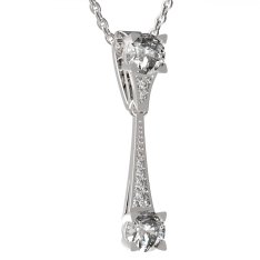 BG zlatý diamantový přívěšek  985 Bílé zlato - 585 Diamant lab-grown