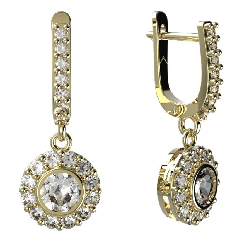 BG zlaté náušnice -  744 Žluté zlato - 585 Diamant