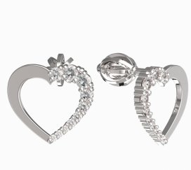 BeKid dívčí náušnice srdíčko 1263 Bílé zlato - 585 Diamant