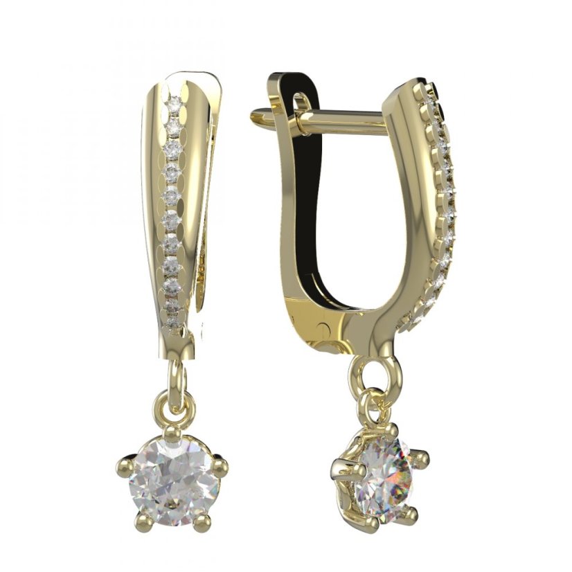 BG zlaté náušnice 874 Žluté zlato - 585 Diamant