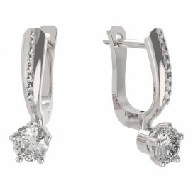 BG zlaté náušnice 874 Bílé zlato - 585 Diamant