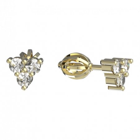 BeKid, Gold kids earrings -776 - Switching on: Screw, Metal: Yellow gold 585, Stone: White cubic zircon