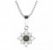BG pendant square 105-0 - Metal: Silver 925 - rhodium, Stone: Garnet