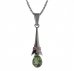 BG pendant drop stone  495-C - Metal: Silver 925 - rhodium, Stone: Garnet