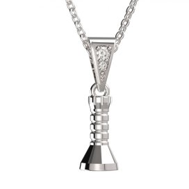 BG zlatý přívěšek - Baterka 799 Bílé zlato - 585 Bílý kubický zirkon