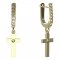 BeKid, Gold kids earrings -1104 - Switching on: Pendant hanger, Metal: Yellow gold 585, Stone: Light blue cubic zircon