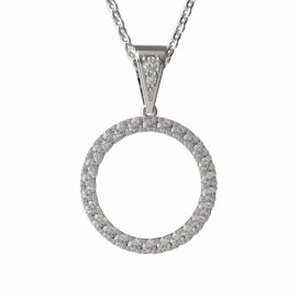 BG zlatý přívěšek kruh  1155/26 Bílé zlato - 585 Diamant