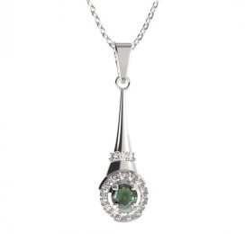 BG přívěs kruhového tvaru 541-C Stříbro 925 - rhodium Vltavín a kubický zirkon