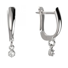 BG zlaté náušnice 1292 Bílé zlato - 585 Diamant