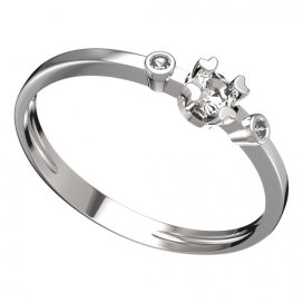 BG zlatý prstýnek 883 L Bílé zlato - 585 Diamant
