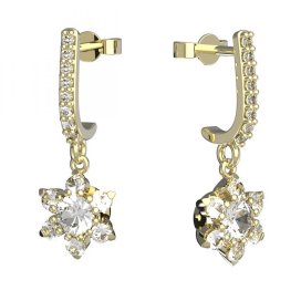 BG zlaté náušnice hvězdička 978 Žluté zlato - 585 Diamant
