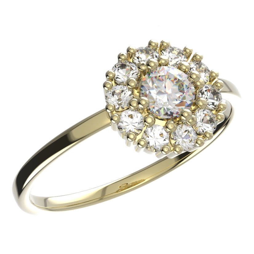 BeKid dětský prsten kytička 851 Žluté zlato - 585 Diamant