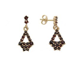 BG náušnice český přírodní granát  058 Bílé zlato - 585 Granát