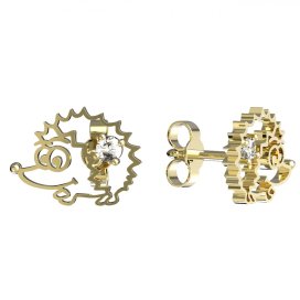 BeKid dětské náušnice ježeček 1201 Žluté zlato - 585 Diamant