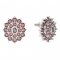 BG earring circular -  004 - Metal: Silver 925 - rhodium, Stone: Garnet