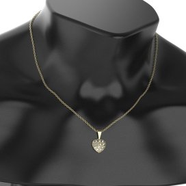 BG zlatý přívěšek srdíčko 1571 Bílé zlato - 585 Bílý kubický zirkon