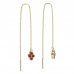 BeKid, Gold kids earrings -295 - Switching on: Chain 9 cm, Metal: Yellow gold 585, Stone: Red cubic zircon